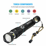 High Power 12000000 Lumen Ultra Bright Aluminum Flashlight LED Rechargeable UK CEEJAY