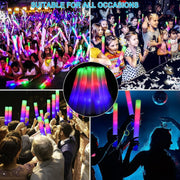 50-100pc LED Foam Sticks Flashing MultiColor Glow In Dark Light Up Party Concert My Store