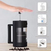 French Press Coffee Maker, Camping Plastic Glass French Coffee Press, Medium Size Tea And Frothed Milk Press,100 Percent BPA Free Prensa Francesa, Rust-Free And Dishwasher Safe,12 Oz & 21 Oz CEEJAY