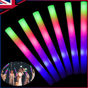 50-100pc LED Foam Sticks Flashing MultiColor Glow In Dark Light Up Party Concert My Store