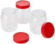 Sunpet J0050 50ml Small Plastic Food Storage Canisters, Red (Pack of 6) DanialHydariStores