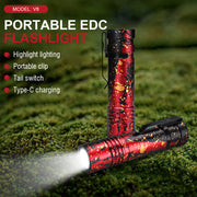 Mini Pocket LED Flashlight Clip On Rechargeable Torch Light Lamp Camping Hiking CEEJAY