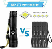 High Power 12000000 Lumen Ultra Bright Aluminum Flashlight LED Rechargeable UK CEEJAY