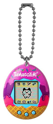 BandAI Tamagotchi Original Denim Patches Shell | Tamagotchi Original Cyber Pet 90s Adults and Kids Toy with Chain | Retro Virtual Pets are Great Boys and Girls Toys or Gifts for Ages 8+ AmazonUK