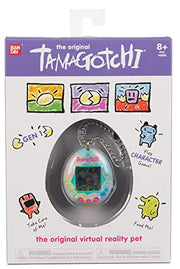 BandAI Tamagotchi Original Denim Patches Shell | Tamagotchi Original Cyber Pet 90s Adults and Kids Toy with Chain | Retro Virtual Pets are Great Boys and Girls Toys or Gifts for Ages 8+ AmazonUK