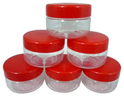 Sunpet J0050 50ml Small Plastic Food Storage Canisters, Red (Pack of 6) DanialHydariStores