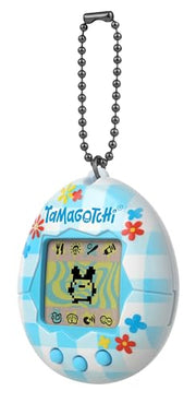 BandAI Tamagotchi Original Denim Patches Shell | Tamagotchi Original Cyber Pet 90s Adults and Kids Toy with Chain | Retro Virtual Pets are Great Boys and Girls Toys or Gifts for Ages 8+ AmazonUK