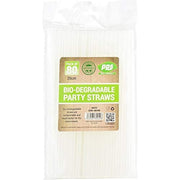 80 x White Biodegradable Compostable Drinking Party Straws BPA Free Plant Based Eco 8" (20cm) approx My Store