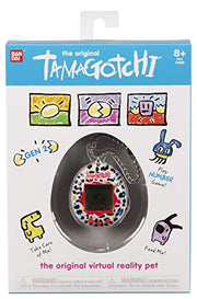 BandAI Tamagotchi Original Denim Patches Shell | Tamagotchi Original Cyber Pet 90s Adults and Kids Toy with Chain | Retro Virtual Pets are Great Boys and Girls Toys or Gifts for Ages 8+ AmazonUK