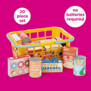 Casdon Shopping Basket. Colourful Toy Shopping Basket for Children Aged 2+. Comes with Miniature Versions of Popular Branded Foods AmazonUK