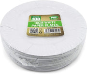 100 White Paper Plates - 7 inch/18cm AzonUK