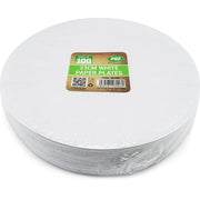 100 WHITE PAPER PLATES - 9 inch/23cm quality durable plates ideal for hot and cold food AzonUK