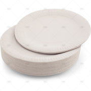 100 WHITE PAPER PLATES - 9 inch/23cm quality durable plates ideal for hot and cold food AzonUK