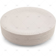 100 WHITE PAPER PLATES - 9 inch/23cm quality durable plates ideal for hot and cold food AzonUK