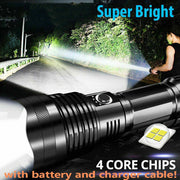 High Power 12000000 Lumen Ultra Bright Aluminum Flashlight LED Rechargeable UK CEEJAY