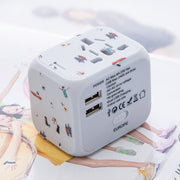 WorldWide Universal Outlet Travel Adapter UK EU US AU Multi Plug Charger W 2USB My Store